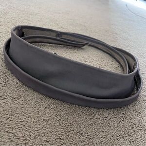 NWT ADA Collection 100% LEATHER Wrap Belt Obi Sash O/S Minimalist Gray Taupe 1